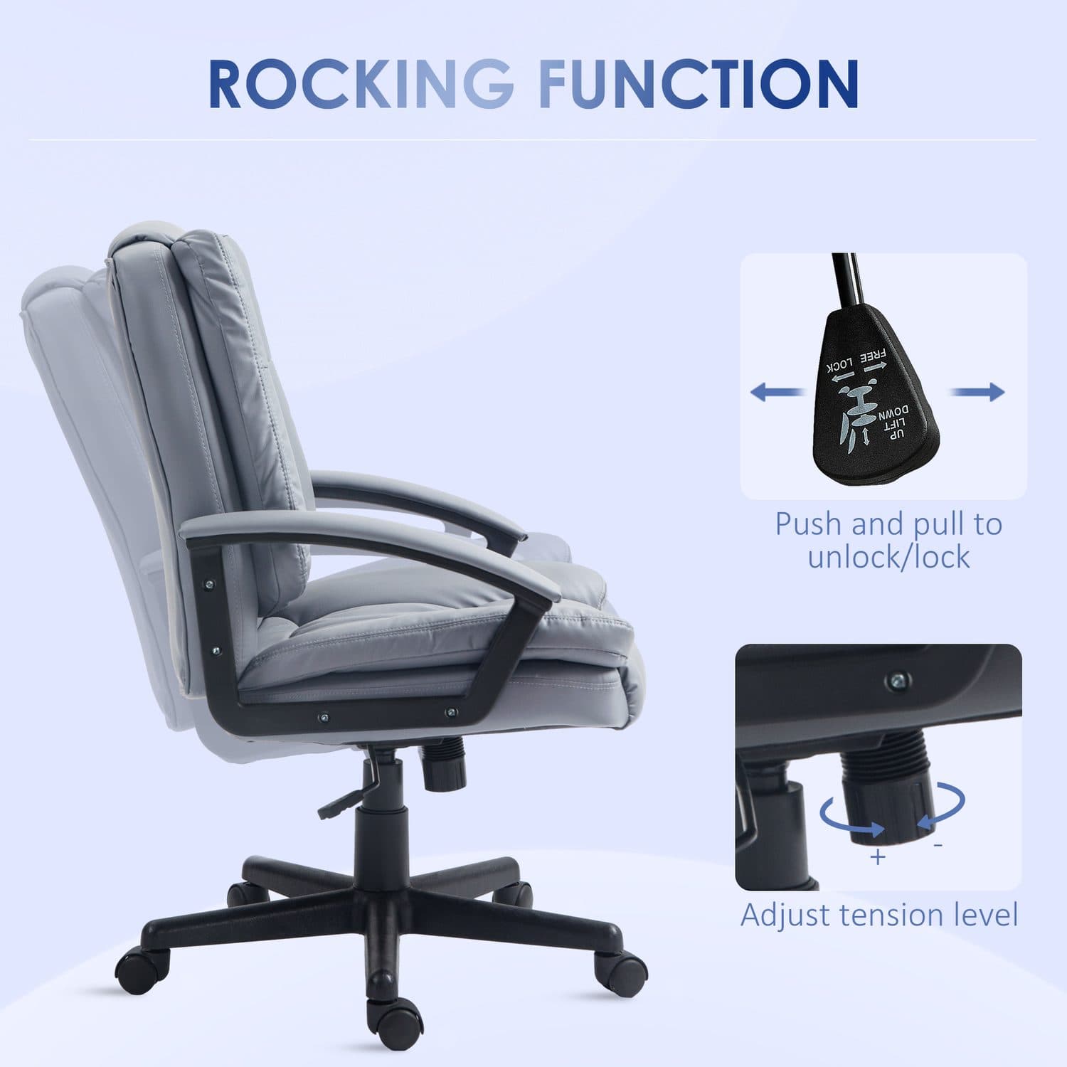 Light Grey Mid-Back Office Chair for Total Comfort - image 2