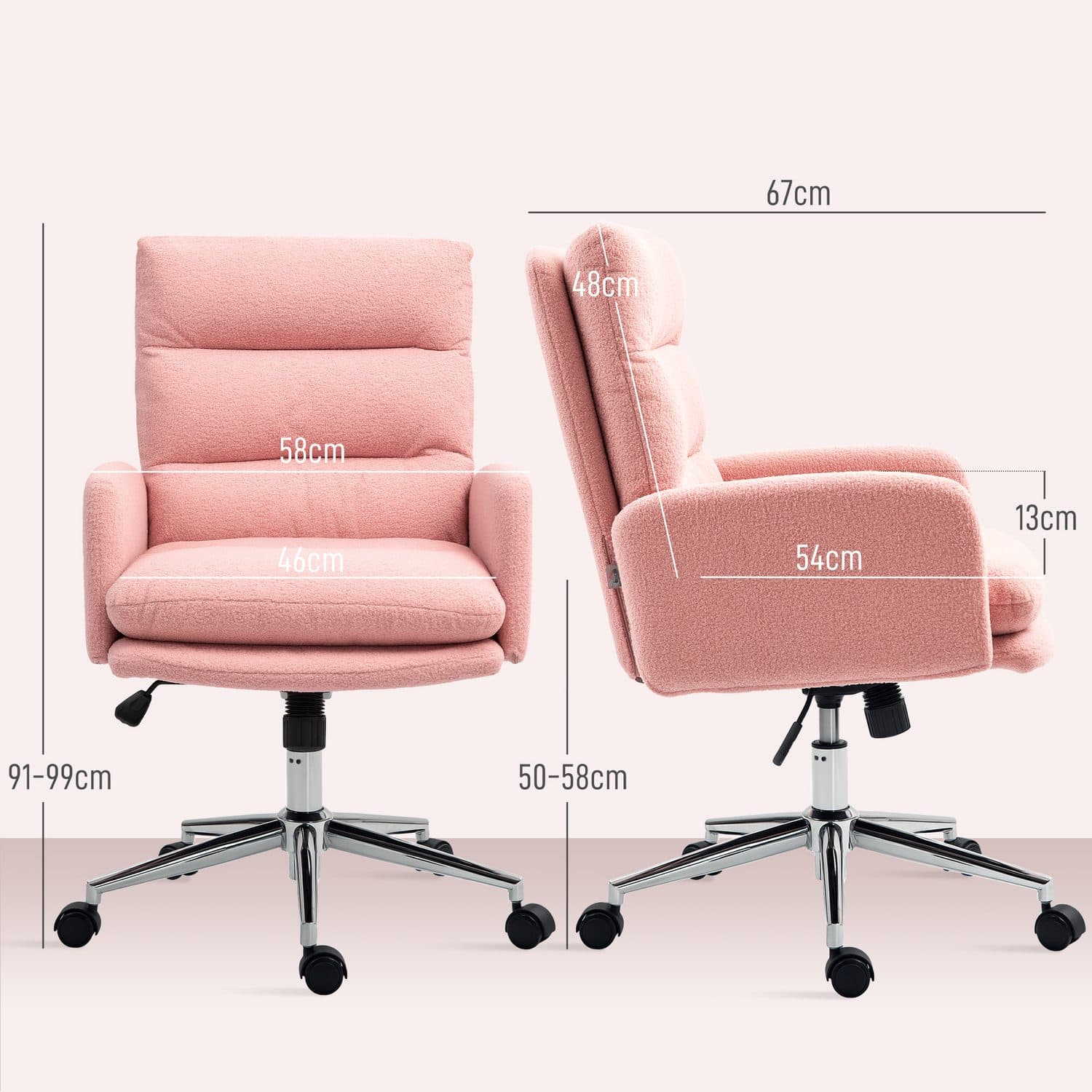 Pink Sherpa Office Chair - image 4