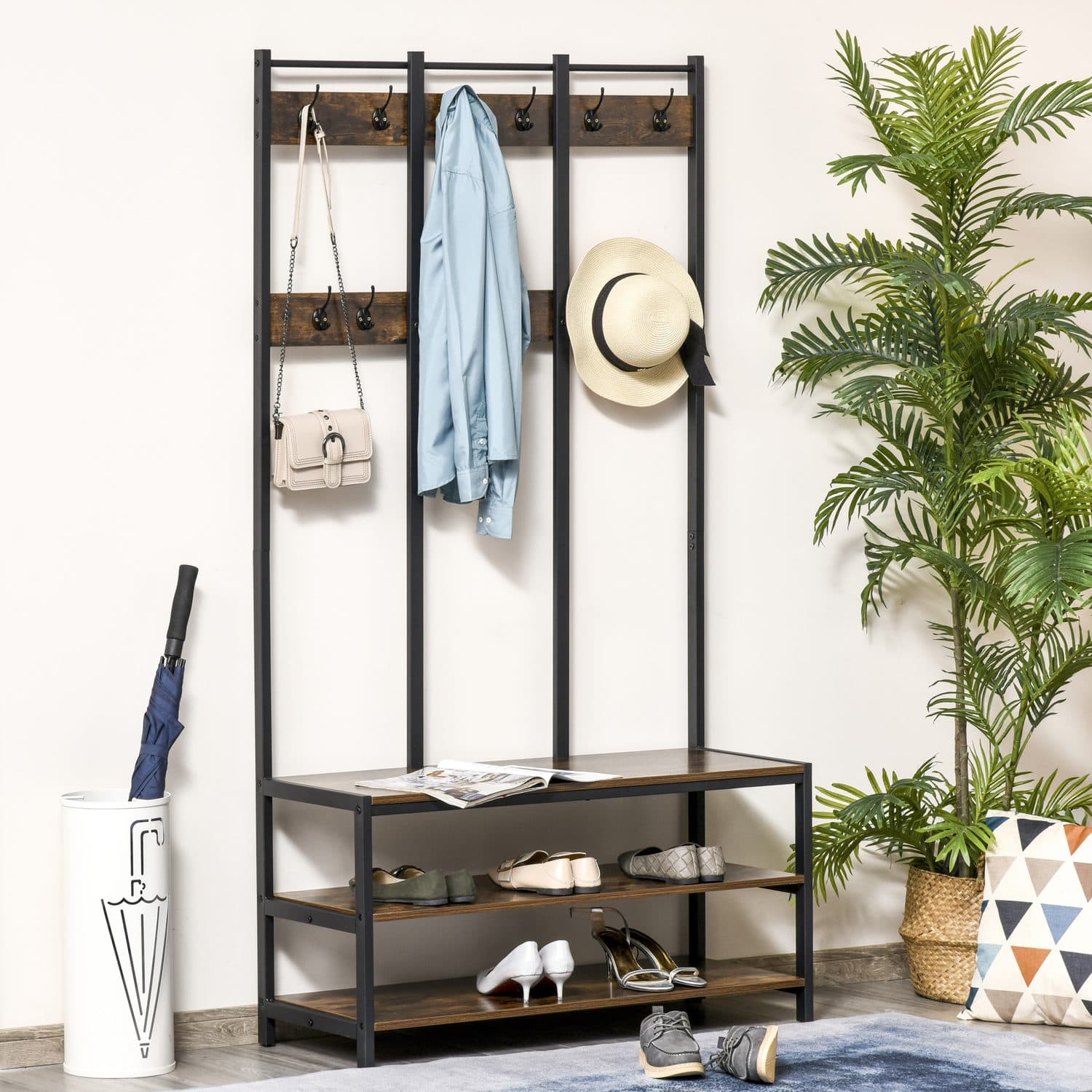 Industrial Coat & Shoe Stand - image 1