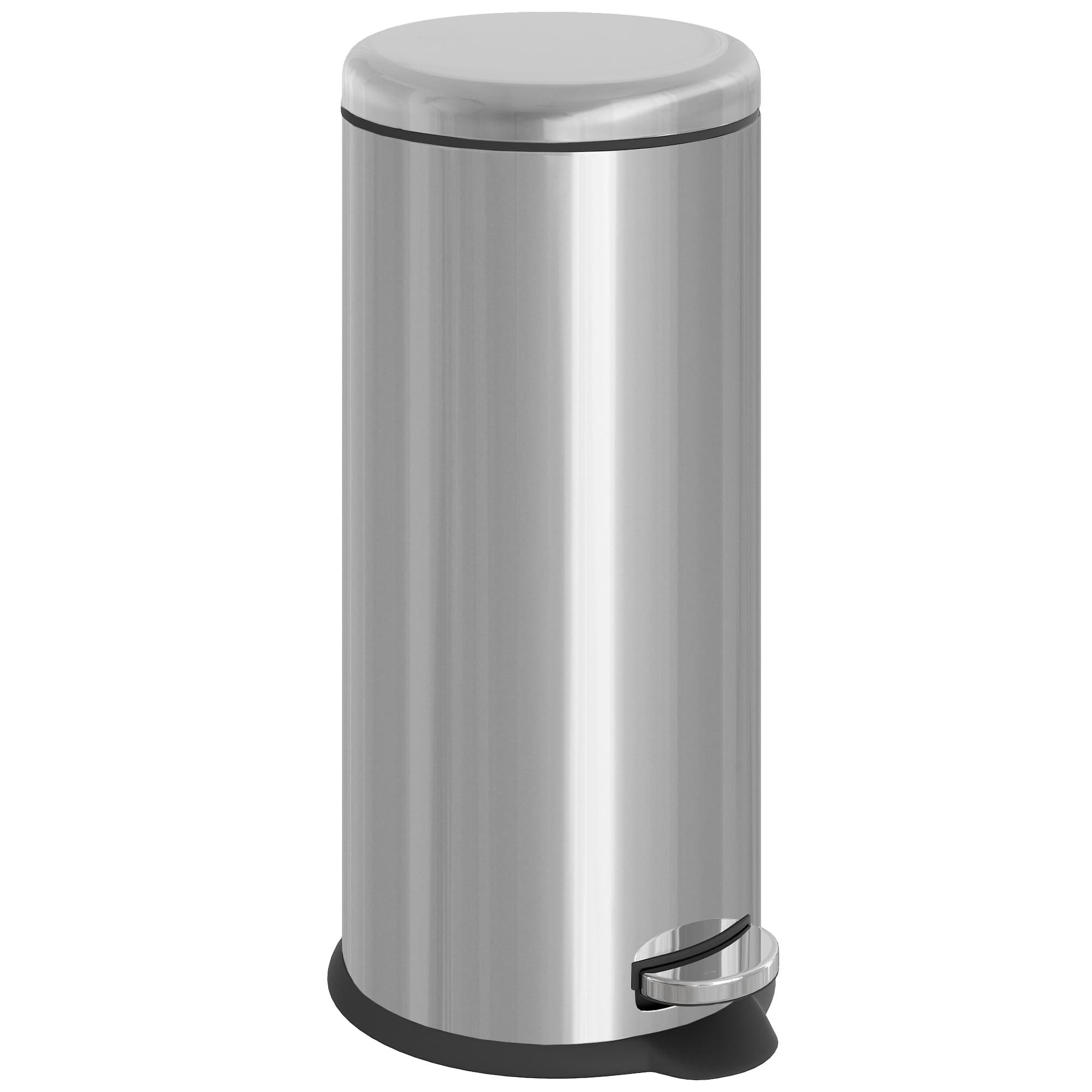 30L Stainless Steel Pedal Bin with Soft-Close Lid and Removable Bucket