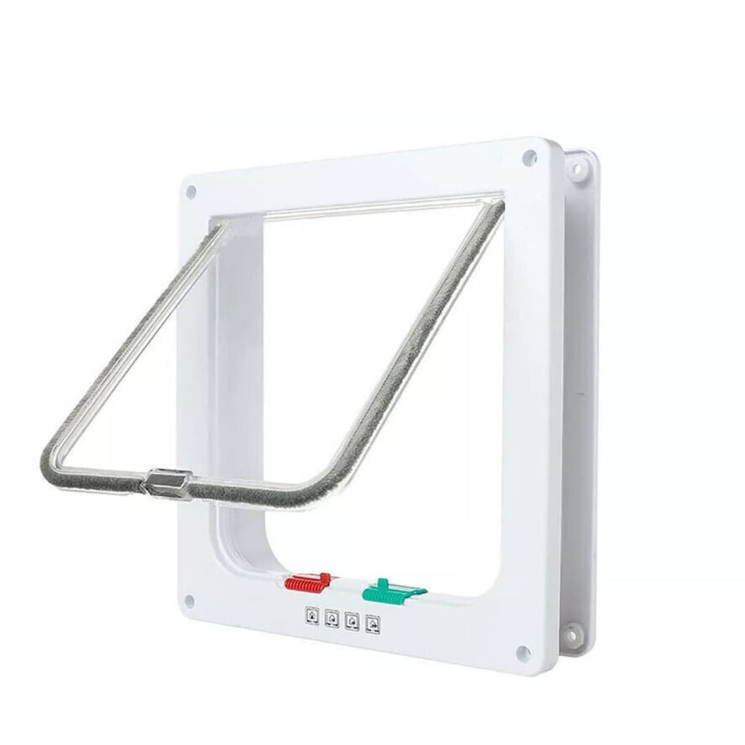 XL White Pet Door with Adjustable 4-Way Locking