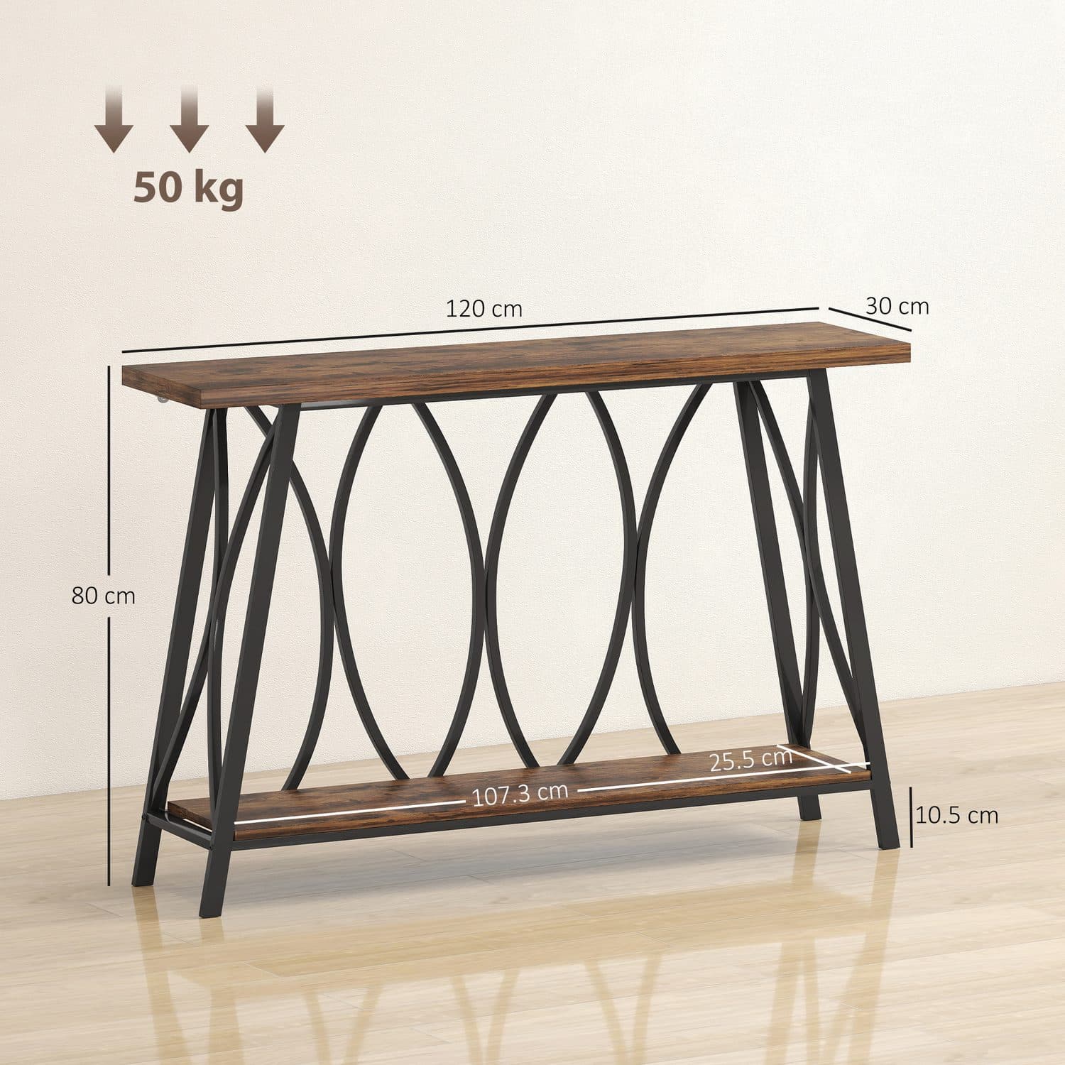 Industrial 2-Tier Console Table - image 3