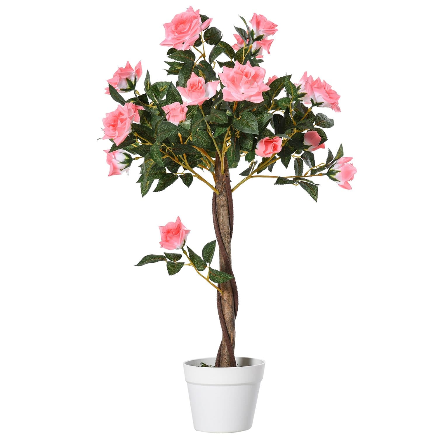 Add year-round colour with a 90cm pink rose tree
