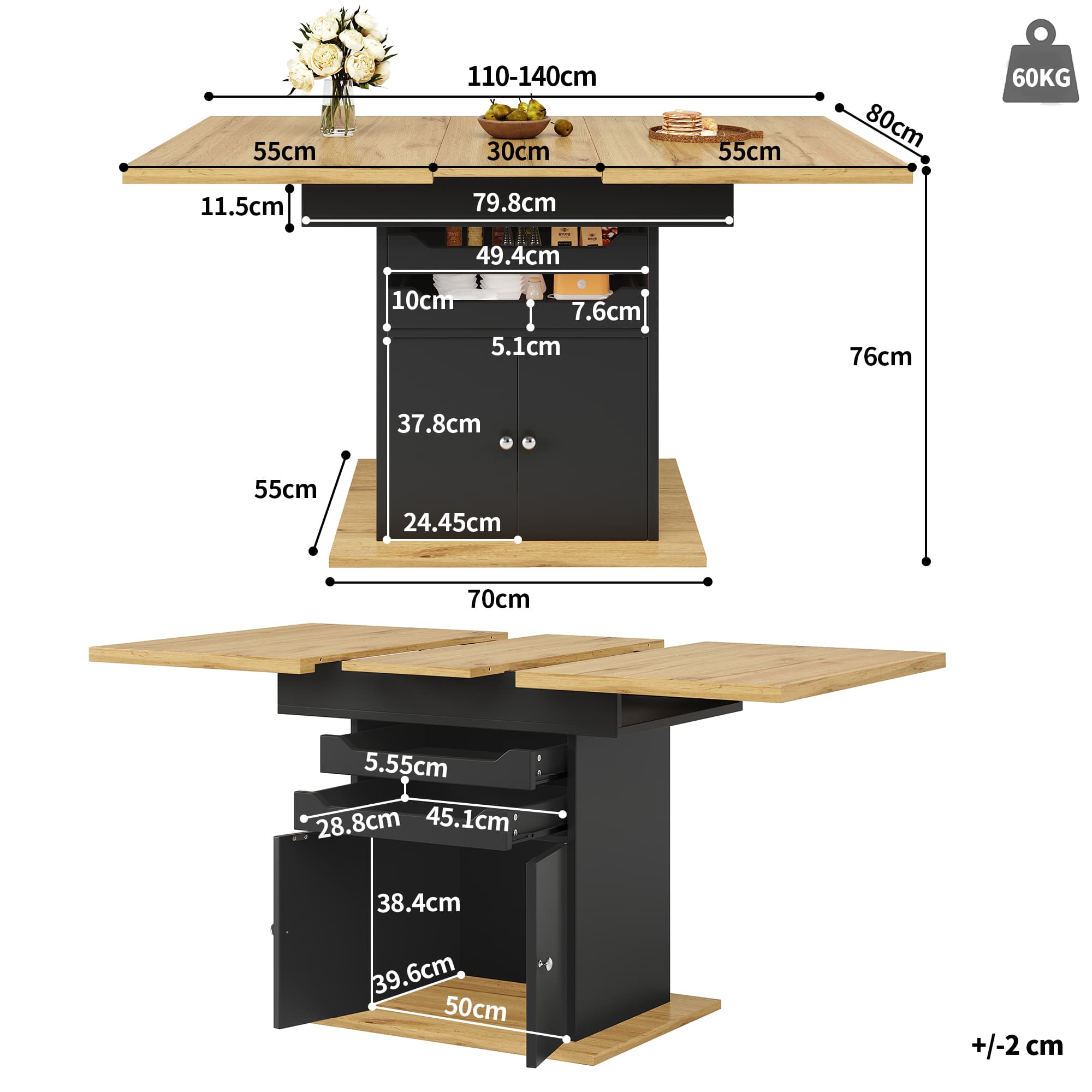 Space-Saving Extendable Dining Table for 4-6 People - image 2
