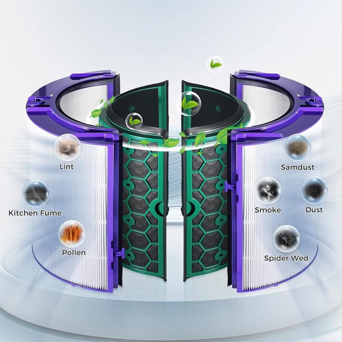 Refresh compatible air purifiers with HEPA filters - White
