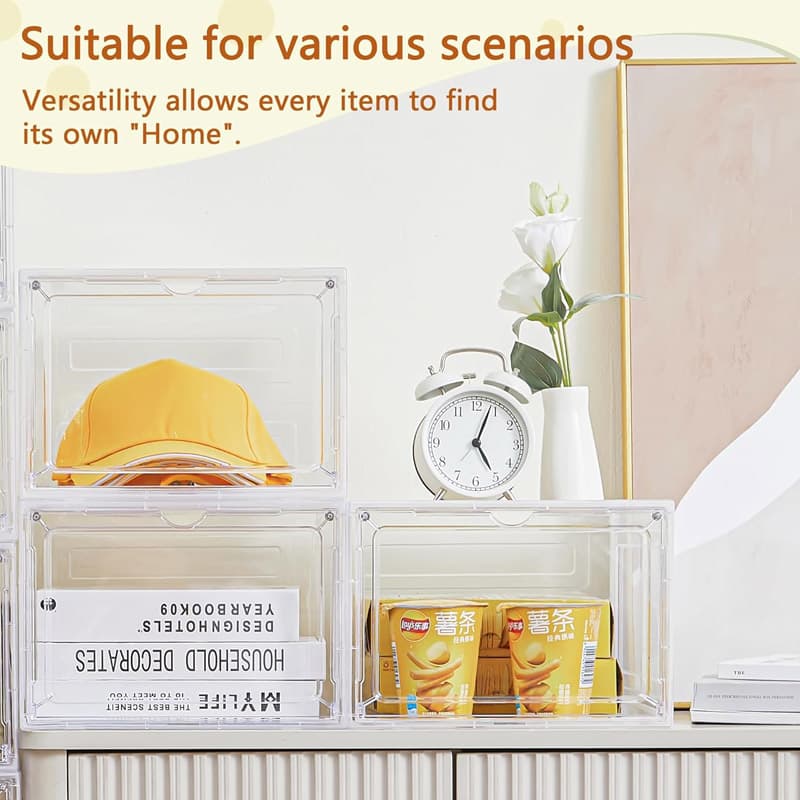 6-Tier Foldable Shoe Storage Stack with Clear Drop-Front Doors - image 2