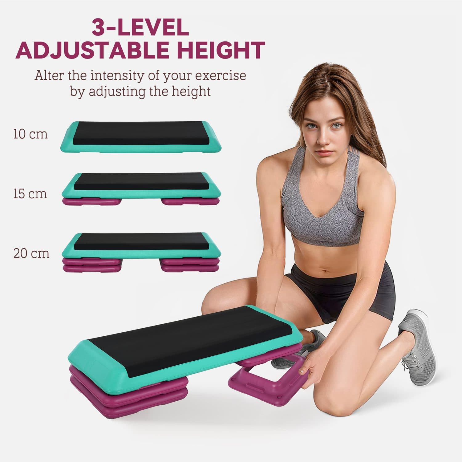 3-Level Adjustable Aerobic Step with Non-Slip Top - image 1
