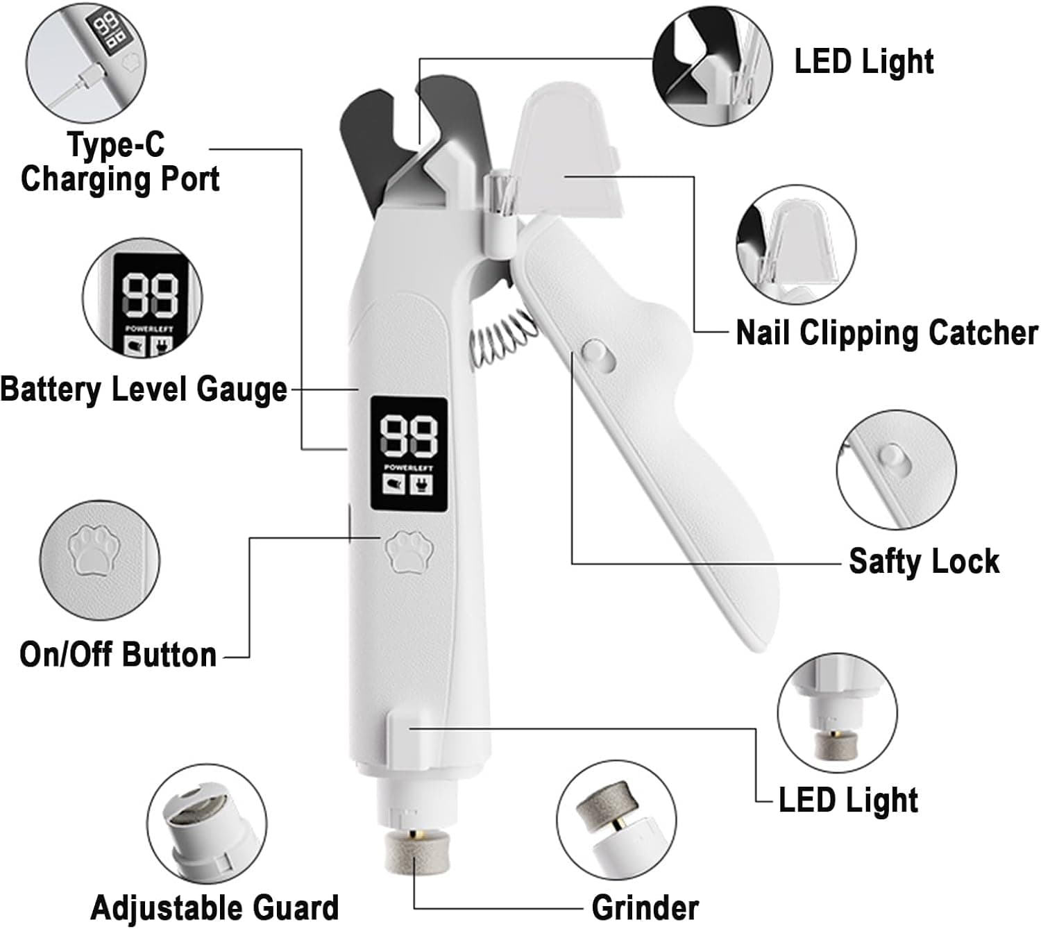 2-in-1 Pet Nail Clipper & Grinder with Dual LED Lights - image 7