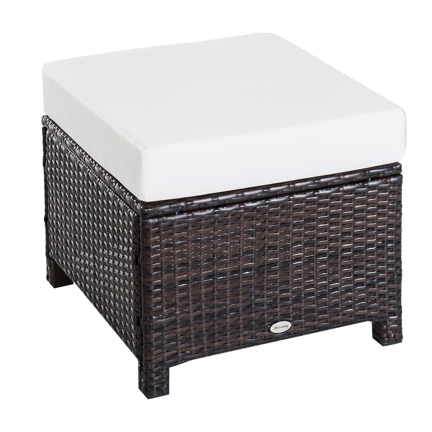 Relax in Style with this Premium Brown Rattan Garden Footstool - Brown