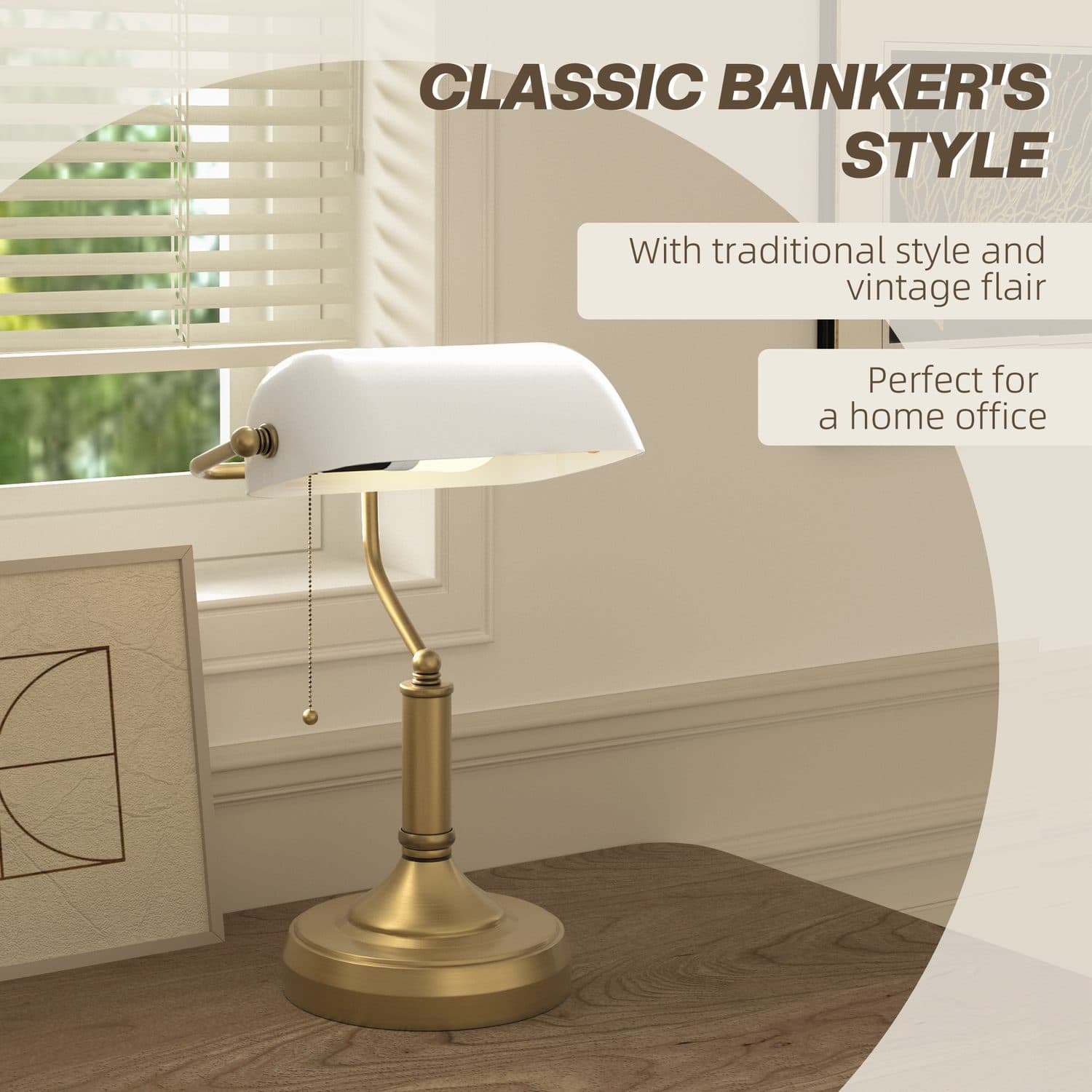 Classic banker’s desk lamp for home office lighting - image 1