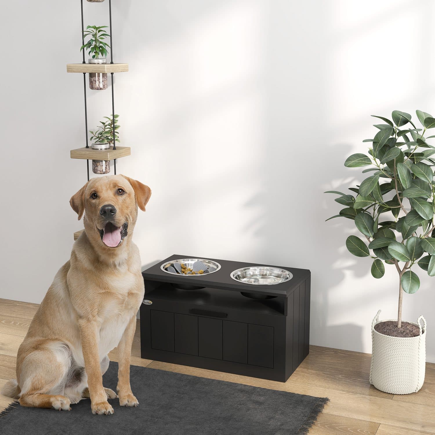 PawHut Raised Slow Feeder Bowl for Large Dogs - image 1