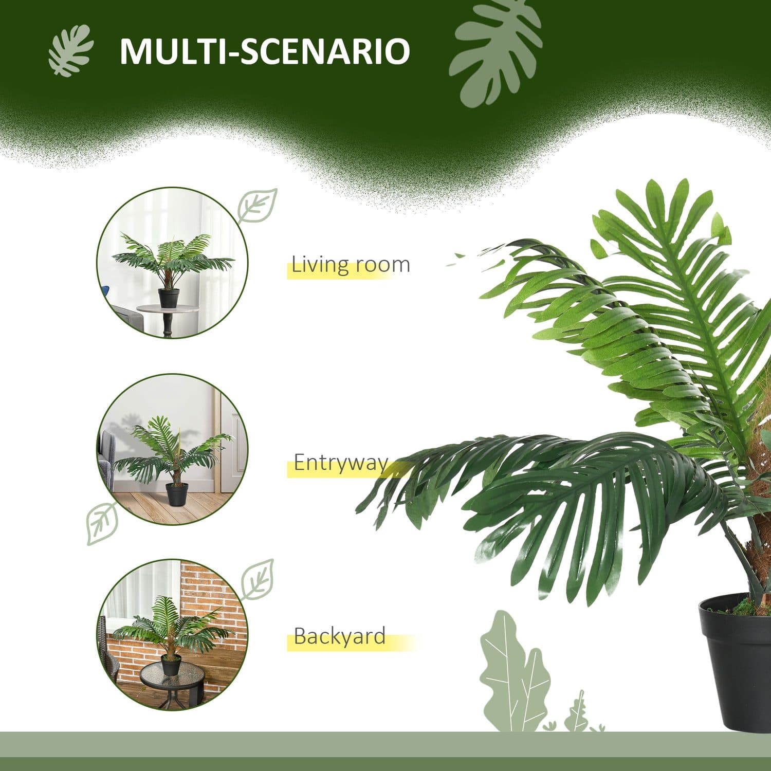 Faux Palm Trees 60cm — Set of 2 in Nursery-Style Pots - image 3