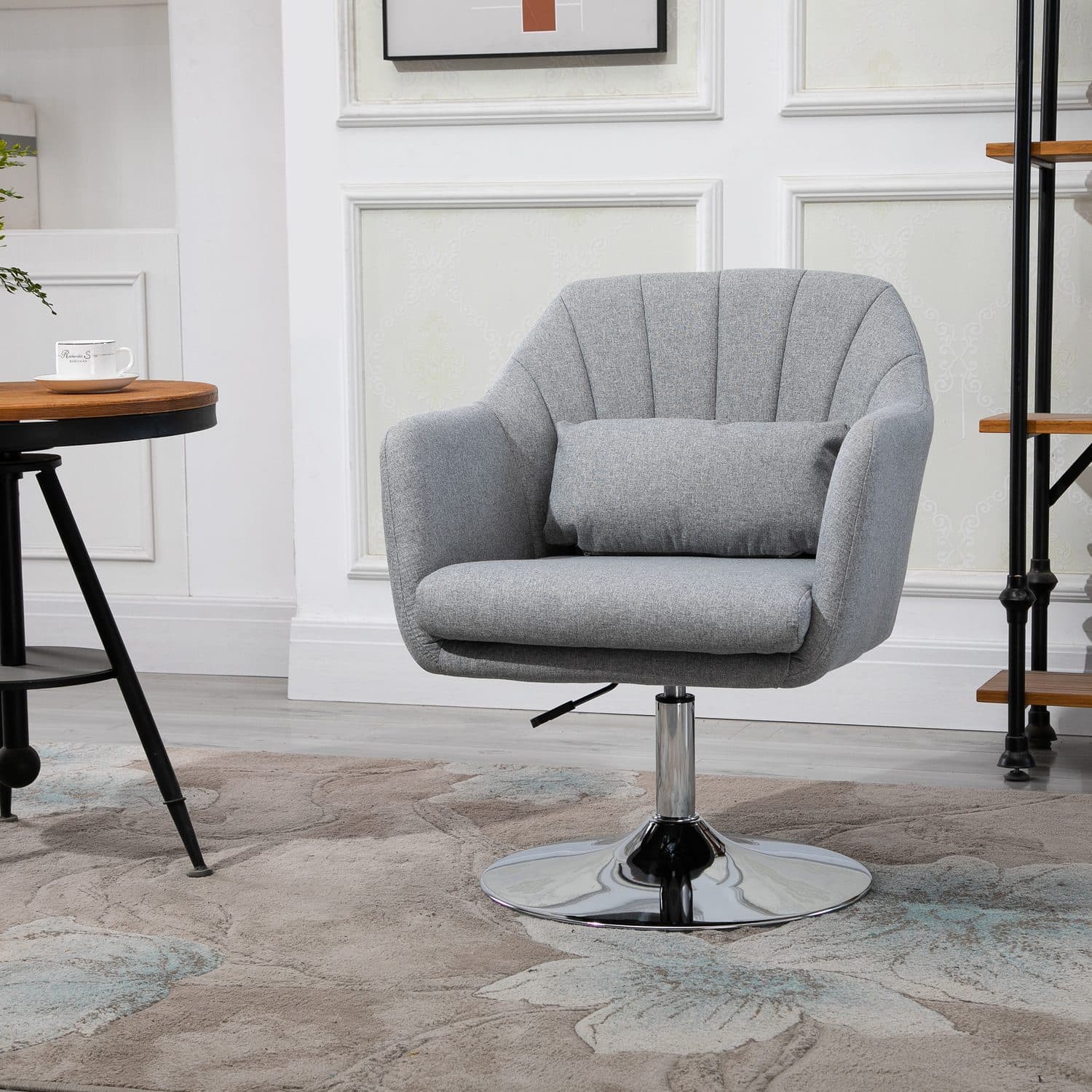 Light Grey Swivel Accent Chair for Home Offices - image 3