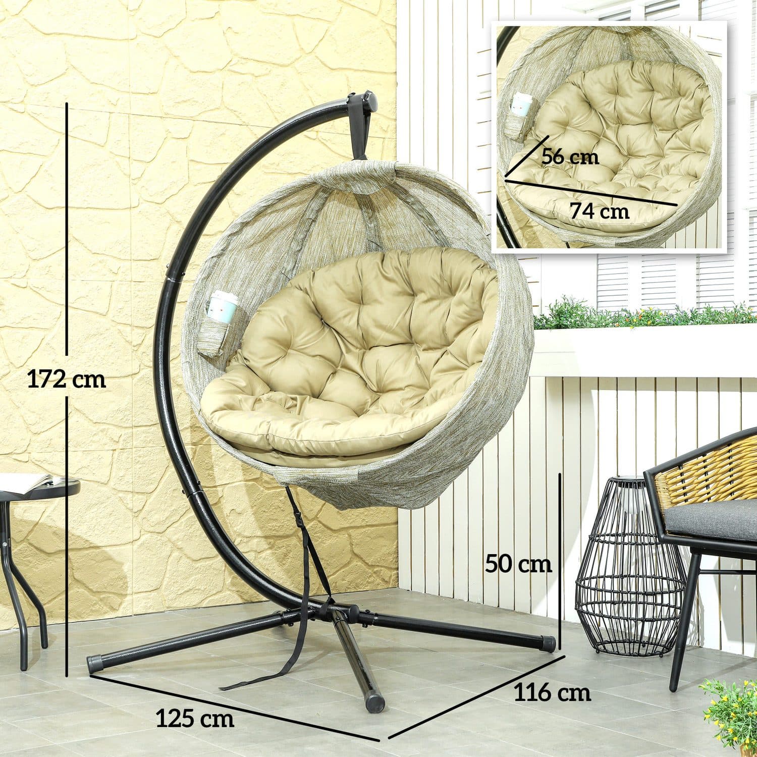 Khaki Hanging Egg Chair - image 5