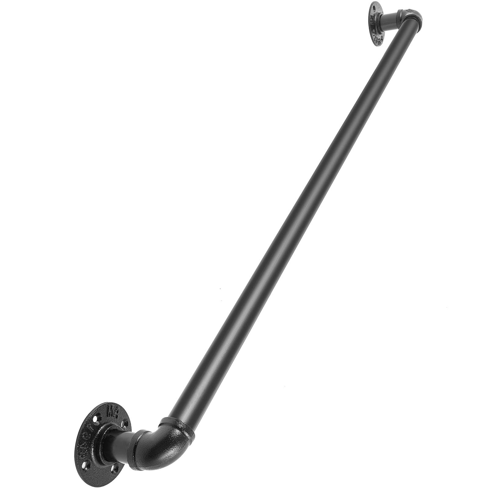 61cm Black Pipe Handrail for Wall Mounting - Default