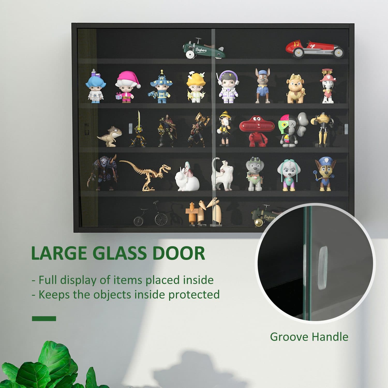 Wall-Mounted Display Cabinet With Sliding Glass Doors - image 5