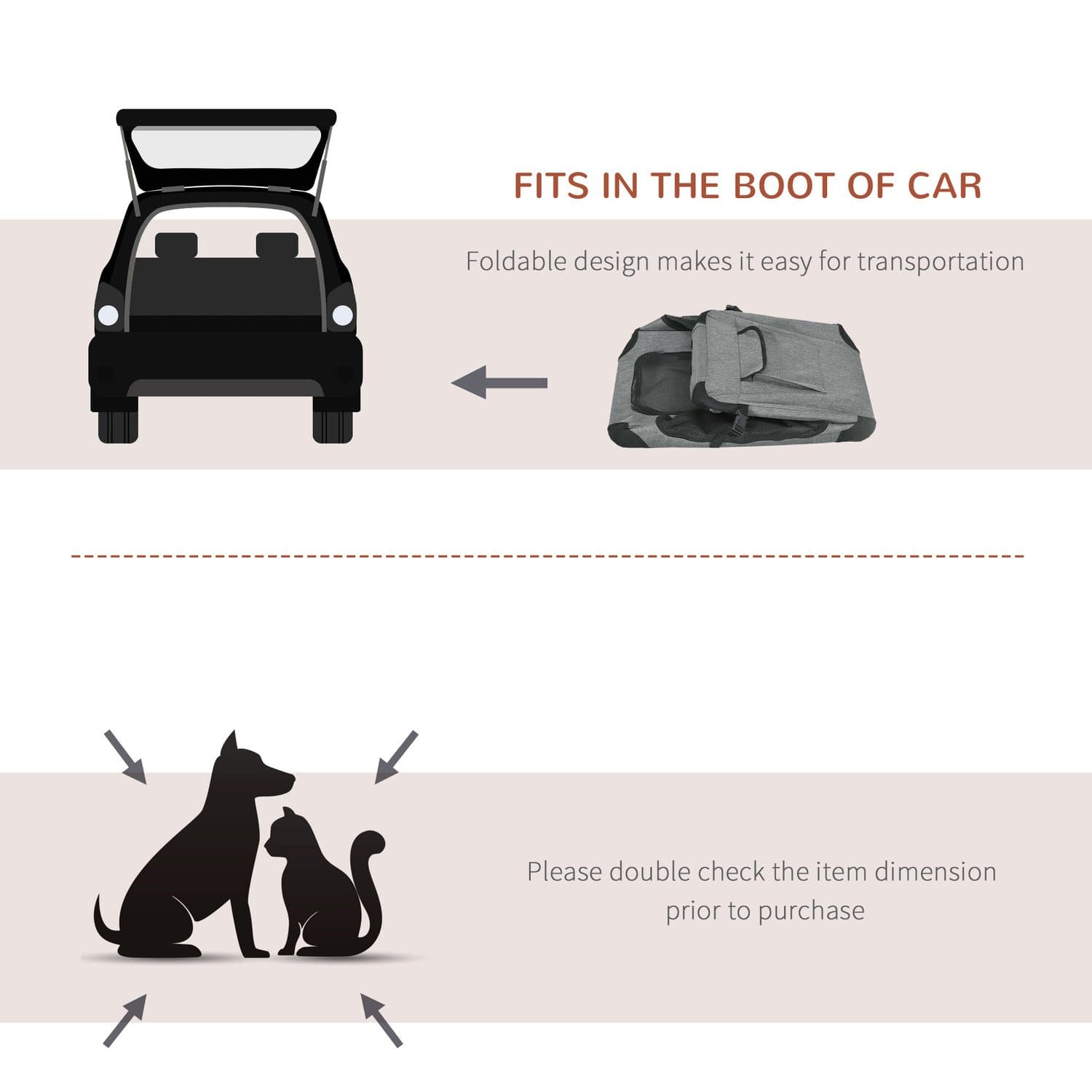 Foldable Oxford Fabric Pet Carrier with Mesh Windows - image 3