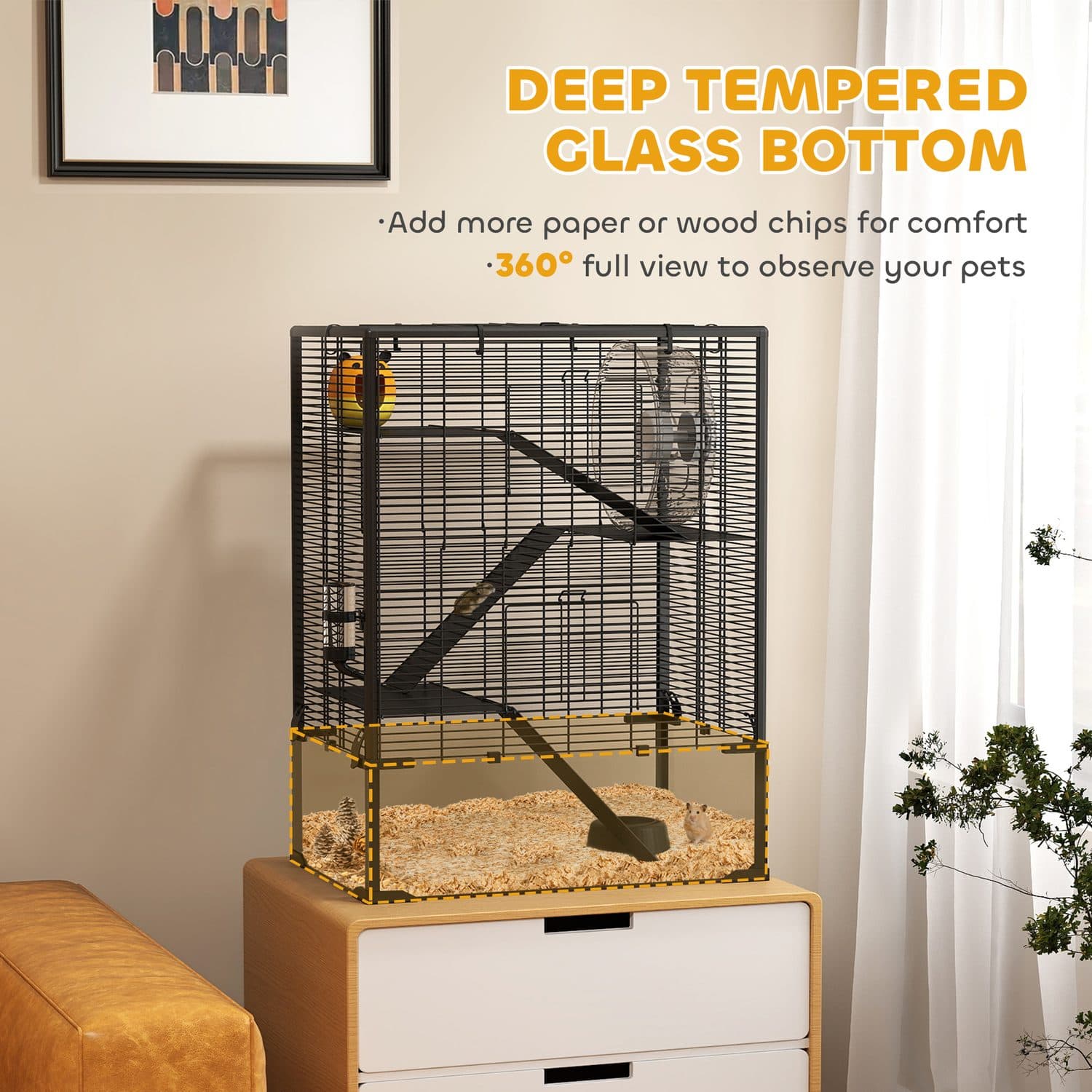 PawHut Compact Four-Tier Hamster Cage - image 3