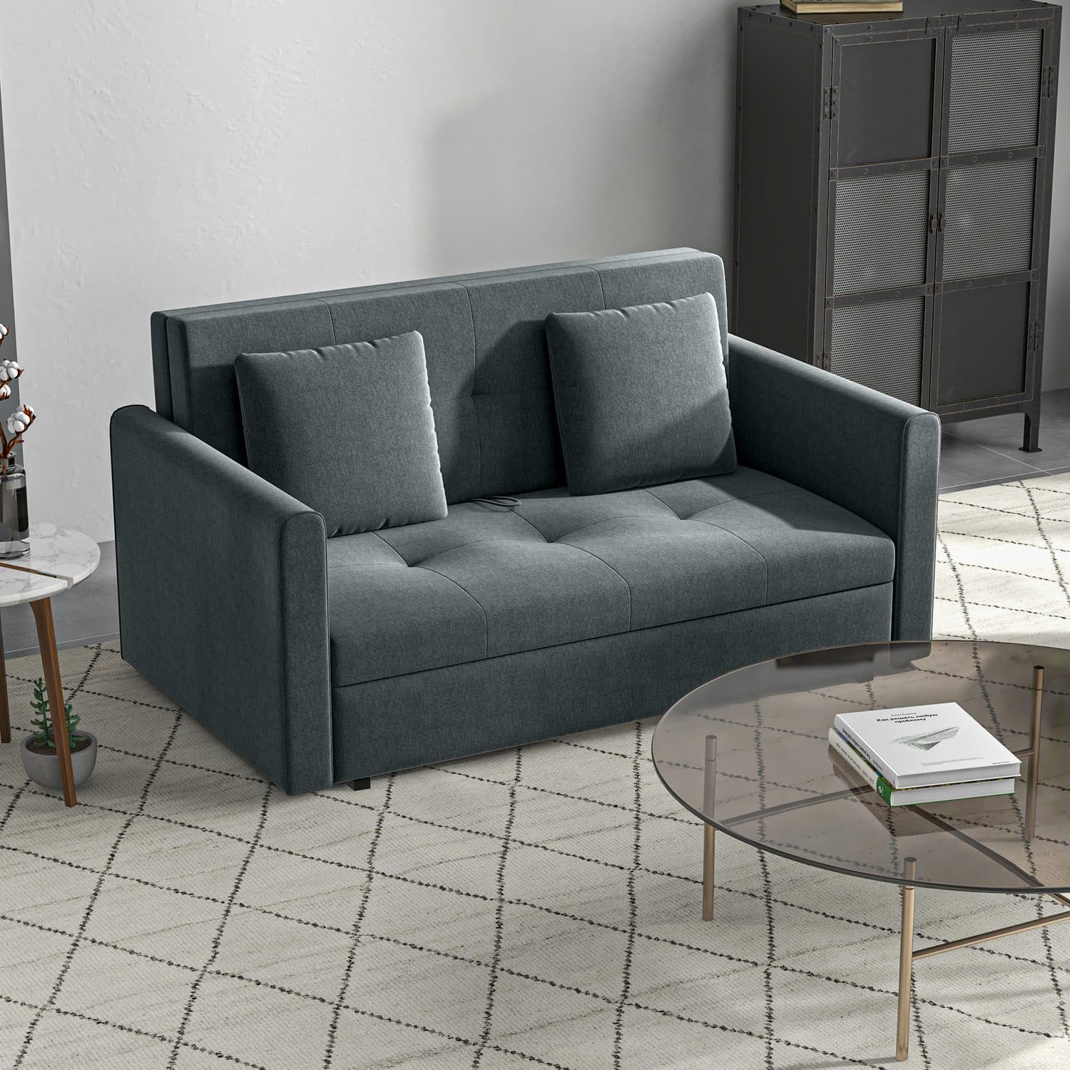 Dark Grey 2 Seater Sofa Bed - image 4