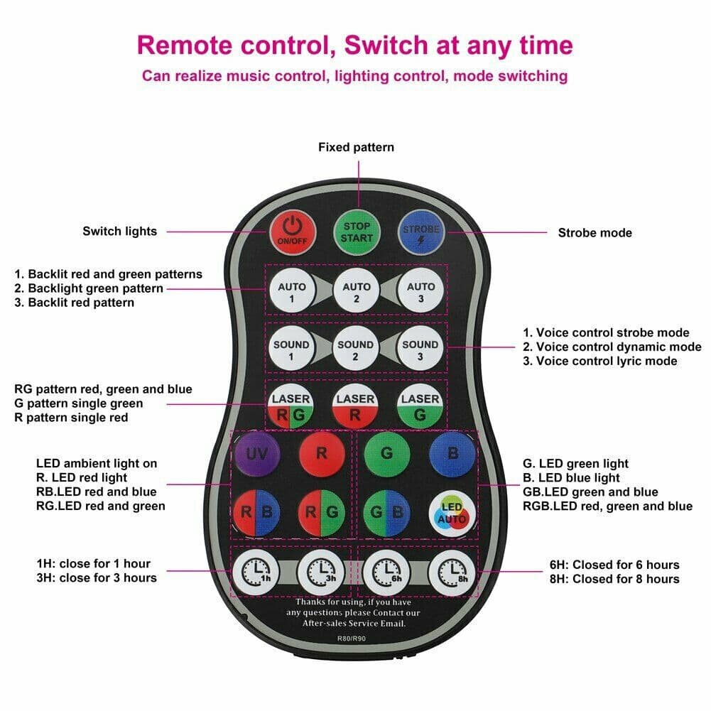 Compact RGB laser party light with remote control - image 3