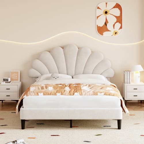 Chic Petal Velvet Bed Frame - image 2
