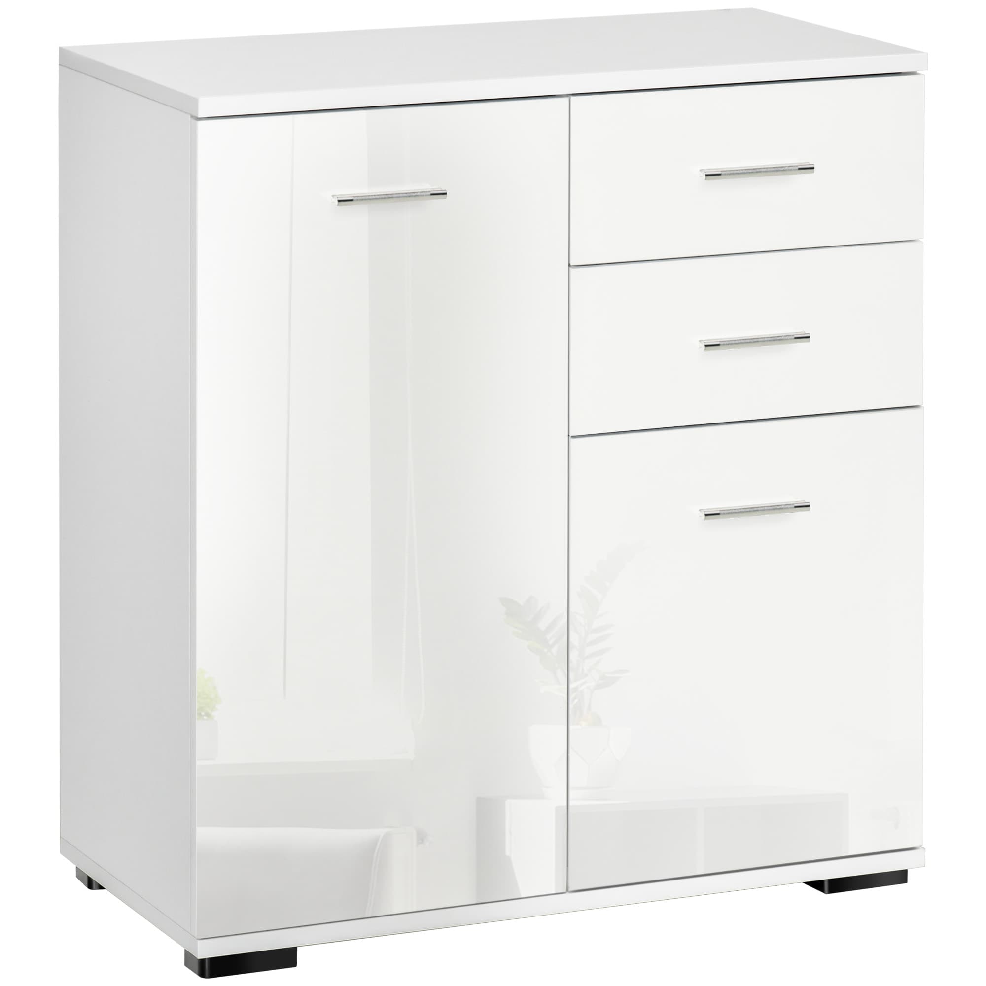 High Gloss White Sideboard - White