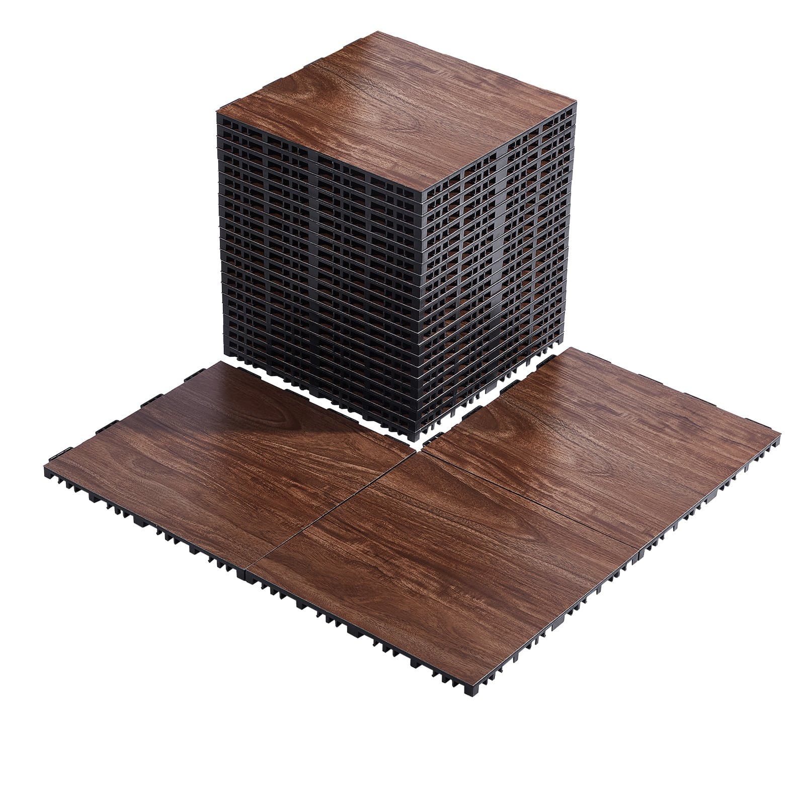 Portable Interlocking Dance Floor (25-Piece Tile Kit)