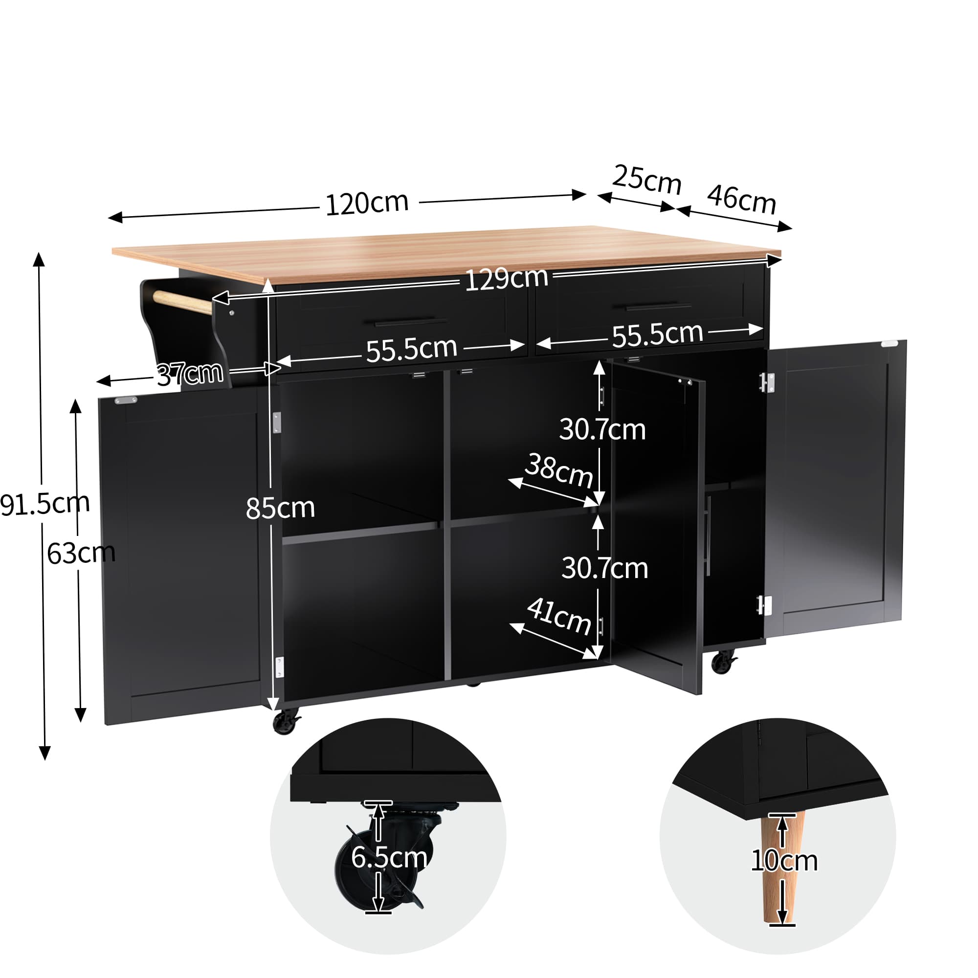 Rolling Kitchen Island - image 5