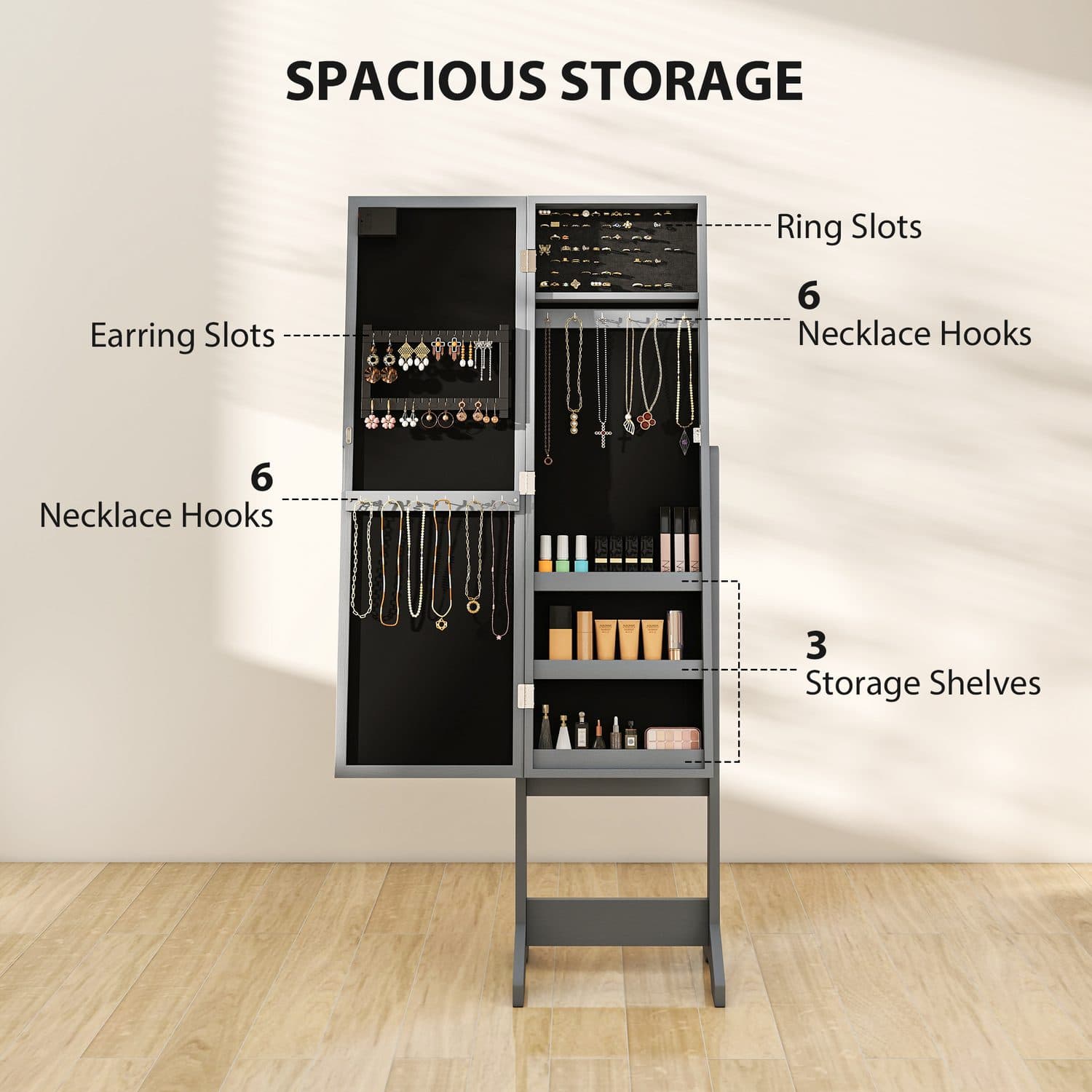 Mirrored Jewellery Cabinet - image 2