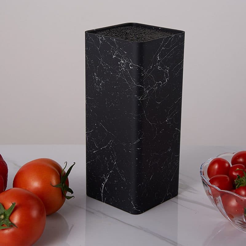 Slot-Free Universal Knife Block in Marble-Effect Finish - Black