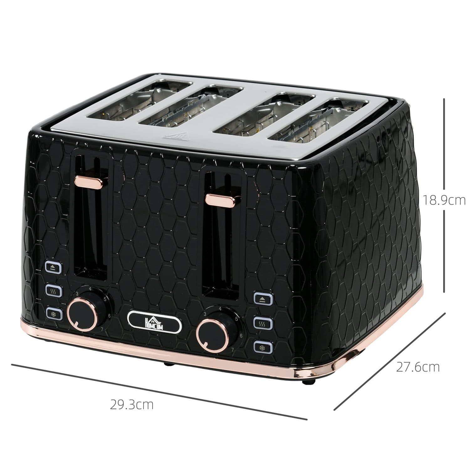 Black Four Slice Toaster with Seven Browning Levels - image 5