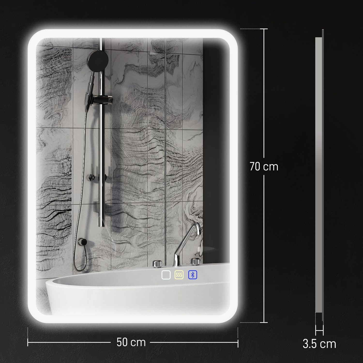LED Bathroom Mirror with Bluetooth Sound - image 1
