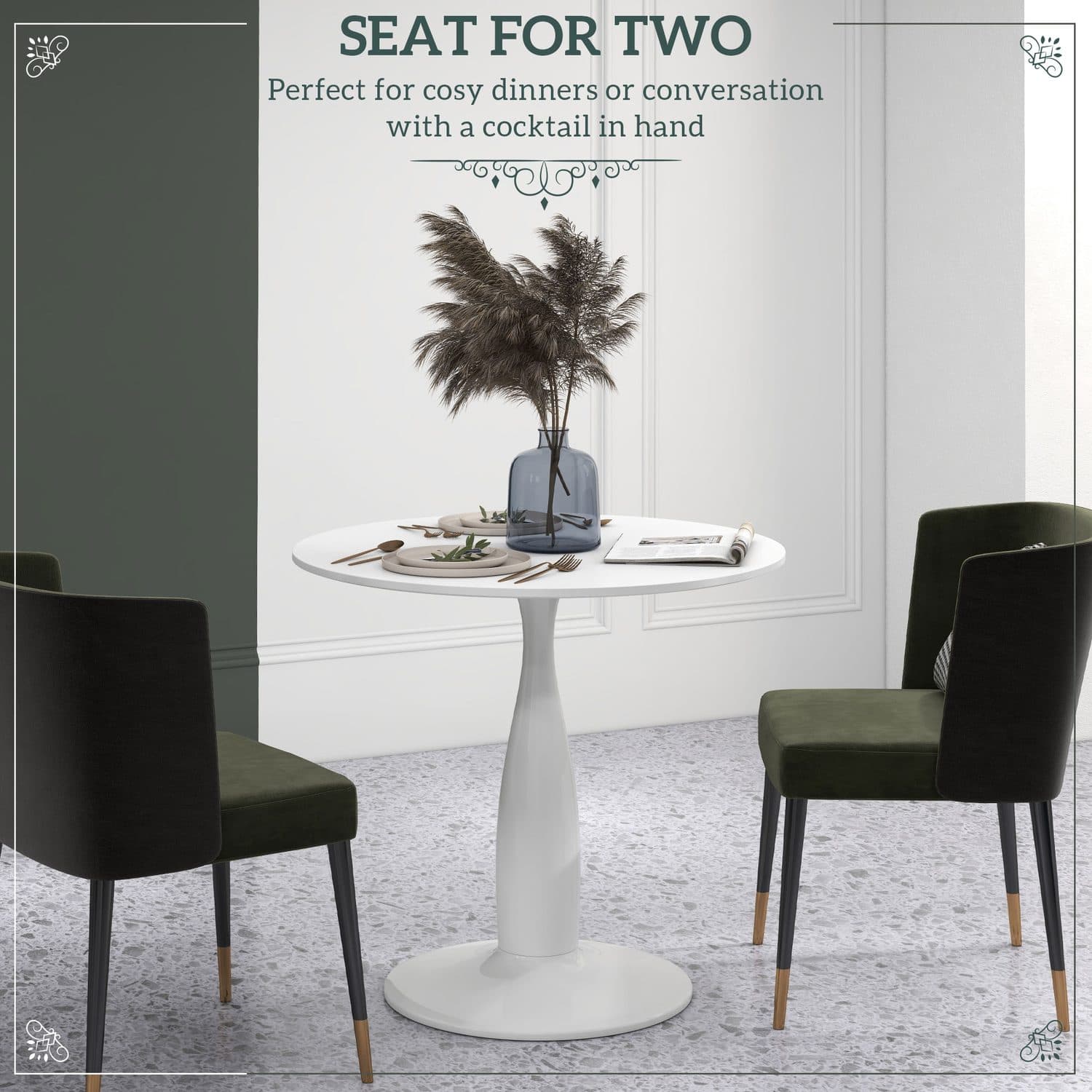 White Round Dining Table for Compact Dining Spaces - image 5