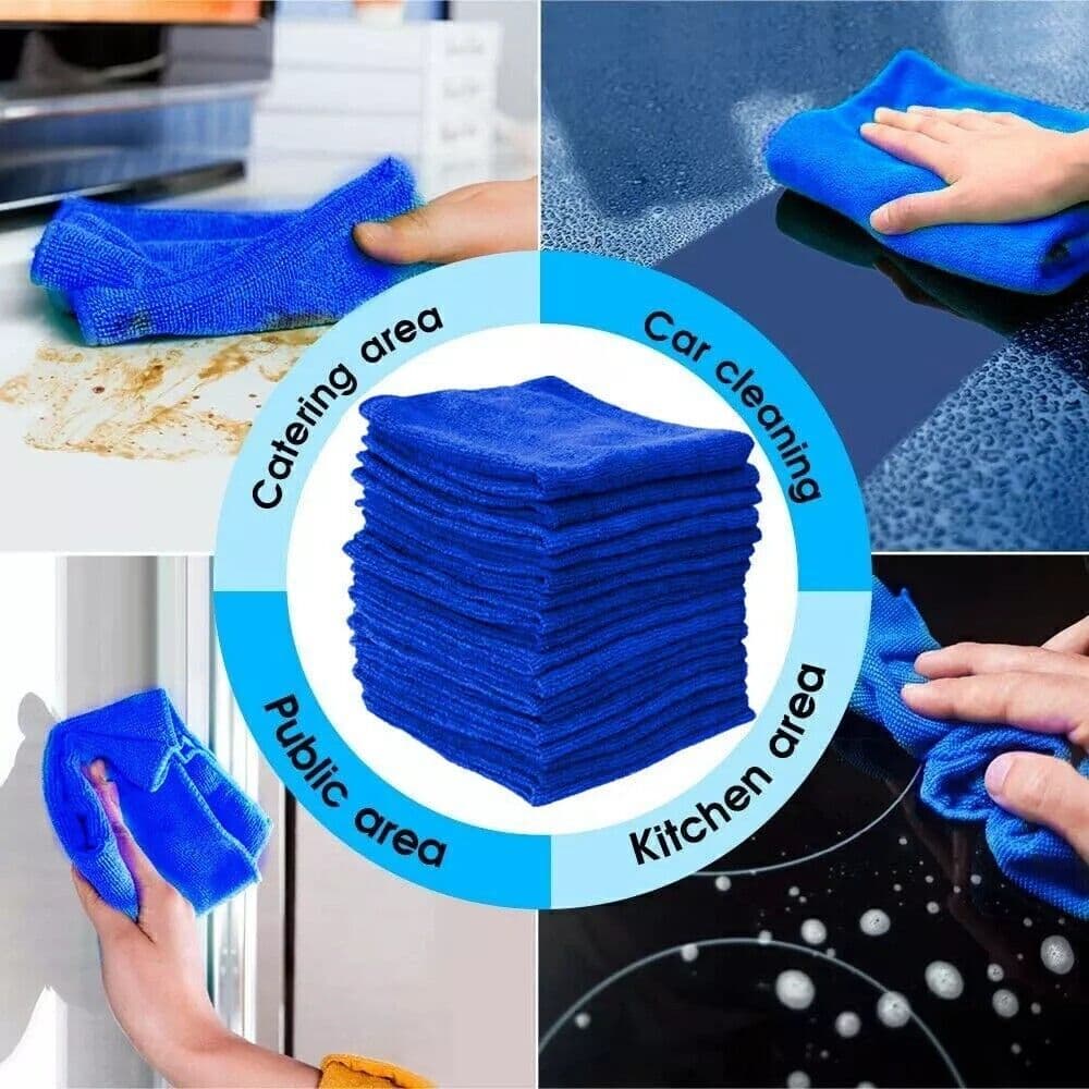 Stock up on 50 blue microfibre cloths for cleaning - image 8