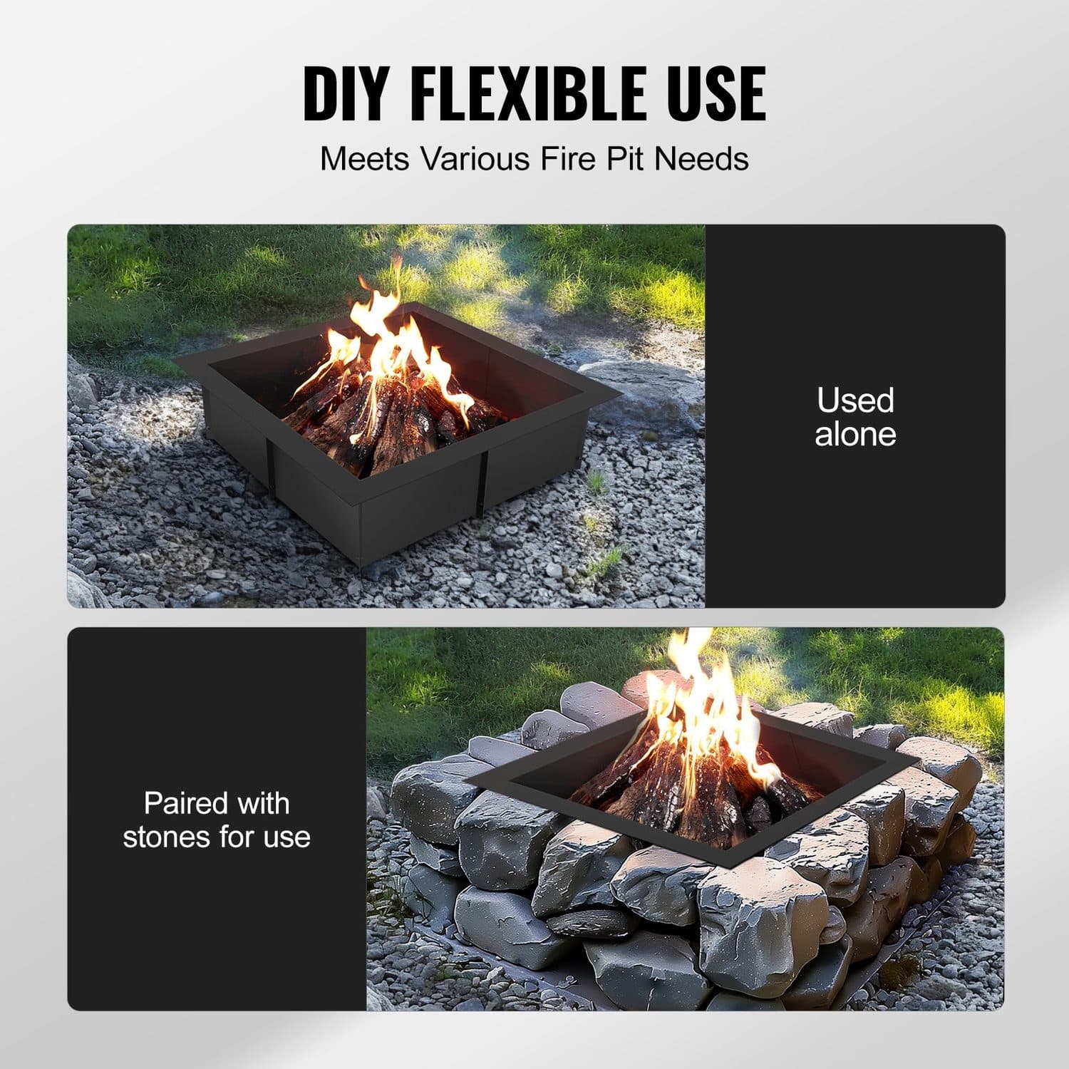 36 Inch Square Fire Pit Ring for DIY Outdoor Fires - image 1