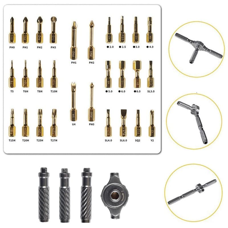 30-in-1 Magnetic Ratchet Screwdriver Set — 28 Precision Bits - image 6