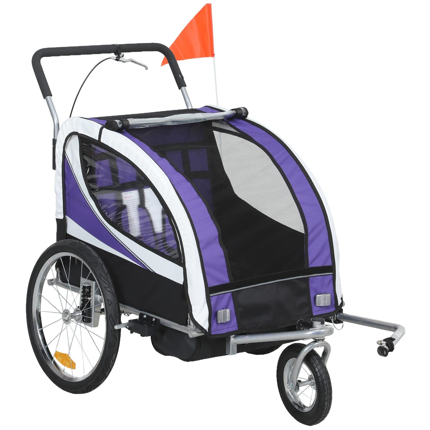 Baby Bike Trailer with 5-Point Harness, Purple