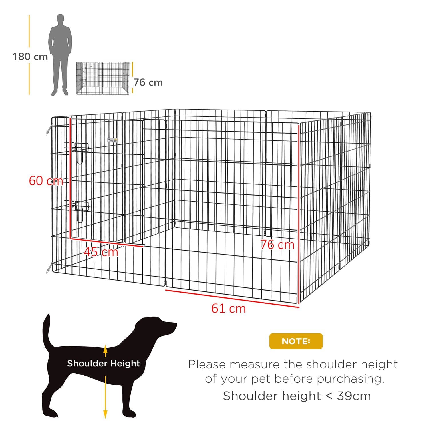 PawHut 8 Panel DIY Dog Pen for Indoor & Outdoor Use - image 2
