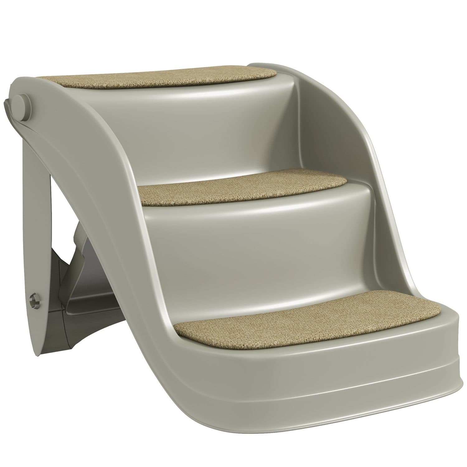 Foldable Pet Stairs That Tuck Away Between Uses