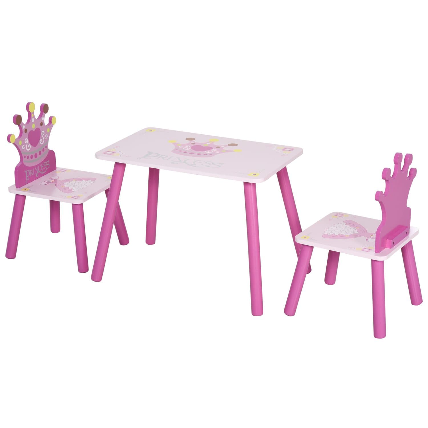 Pink Princess Kids Table and Chairs for Magical Playtimes - Pink
