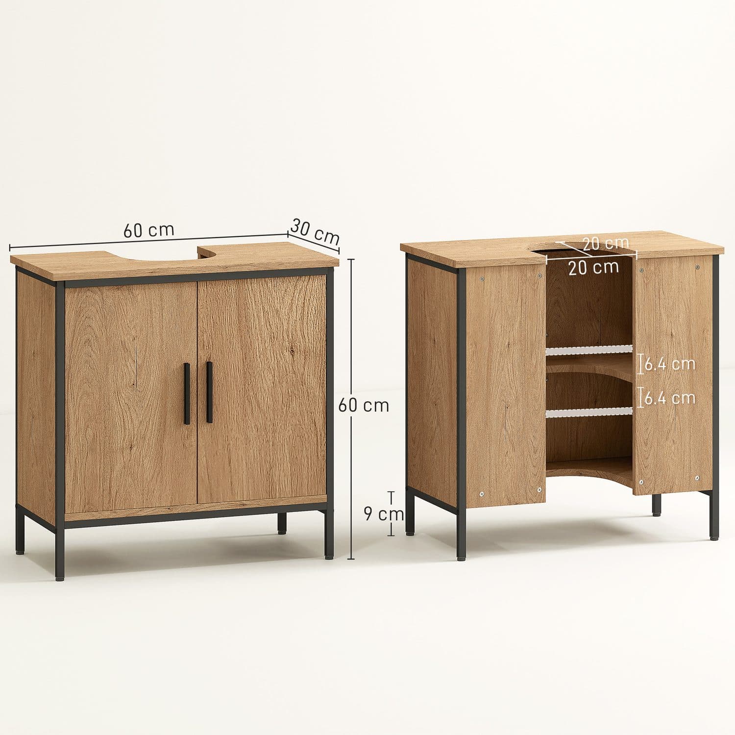 Industrial Oak Under Sink Cabinet for Effortless Organisation - image 3