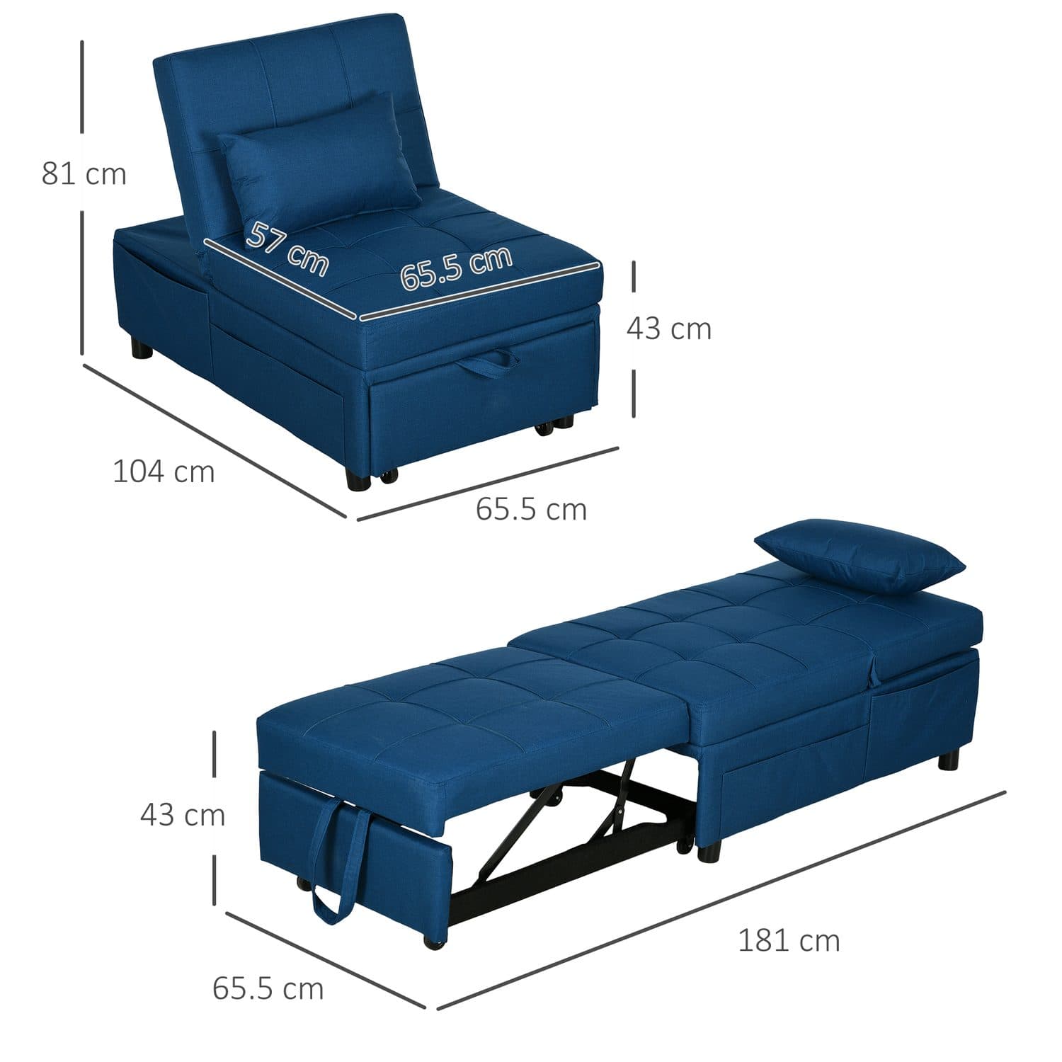 4-in-1 Convertible Chair Bed - image 2