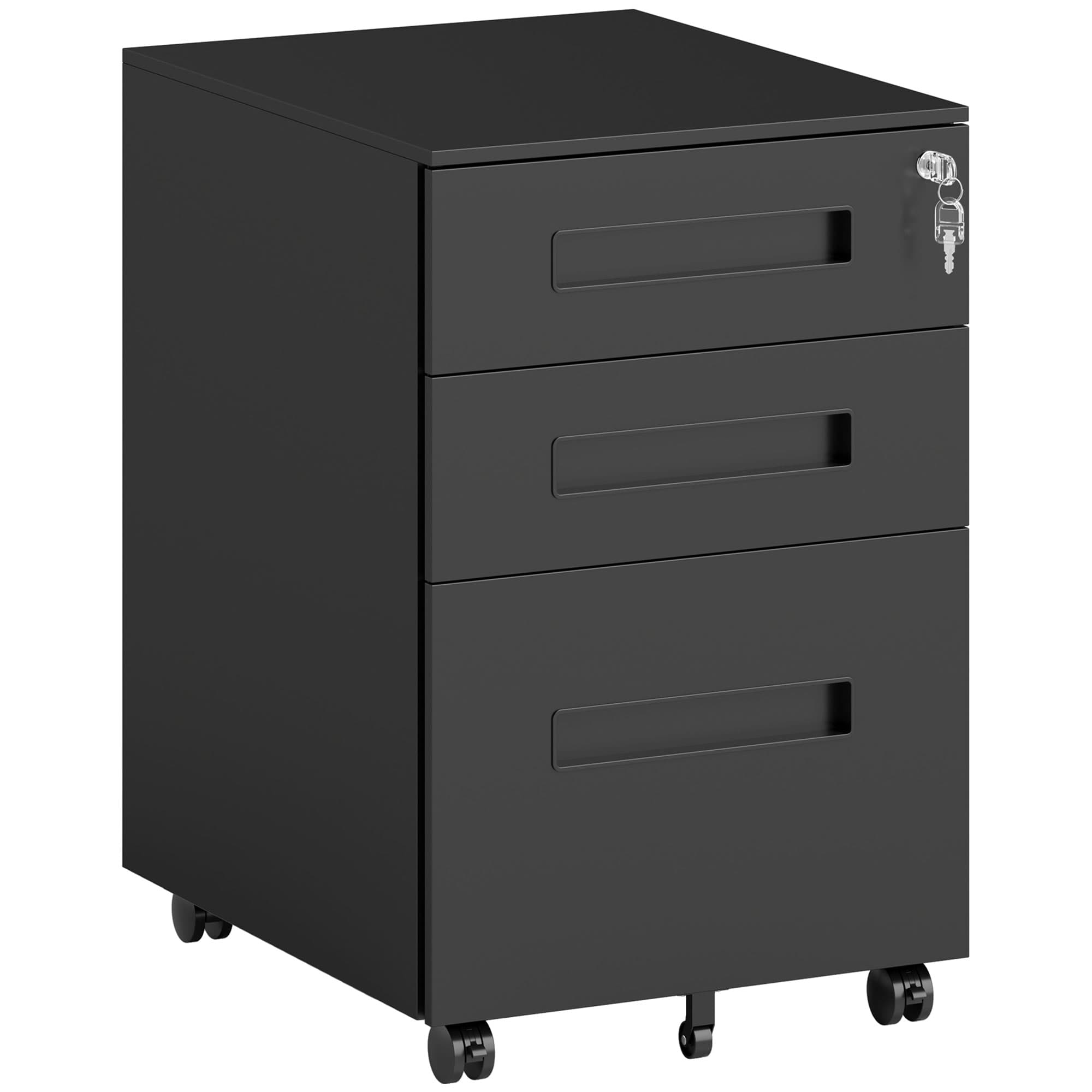 Secure Your Workspace with the Vinsetto Steel Filing Cabinet - Black