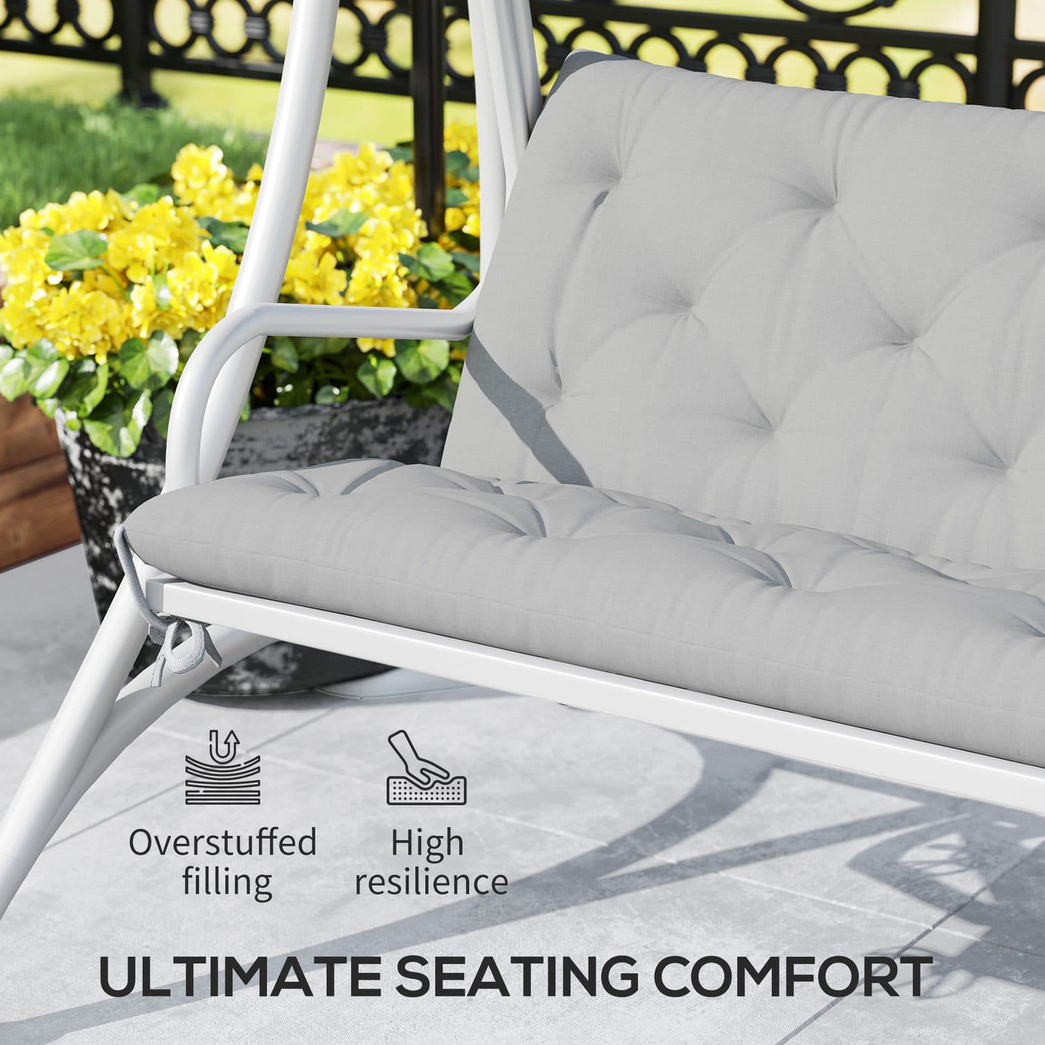 Refresh a three-seater bench with soft grey padding - image 4