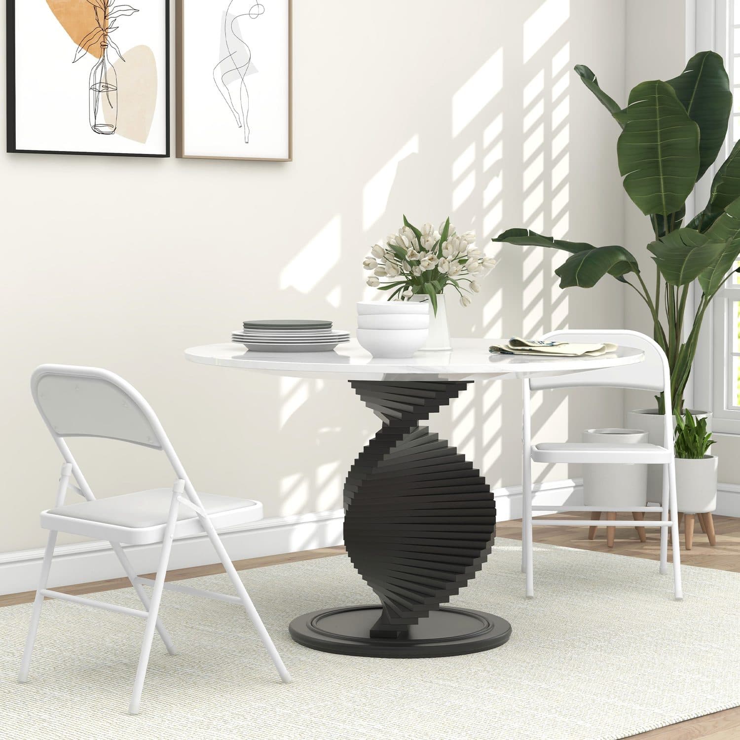 White Cushioned Folding Chairs, Set of Two - image 4