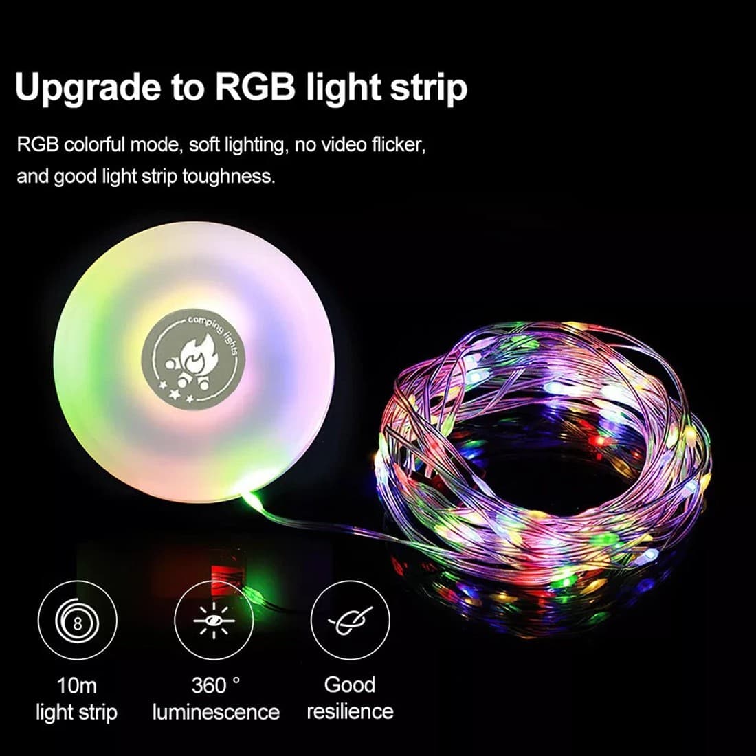 2 Pack Portable Camping String Lights - image 1