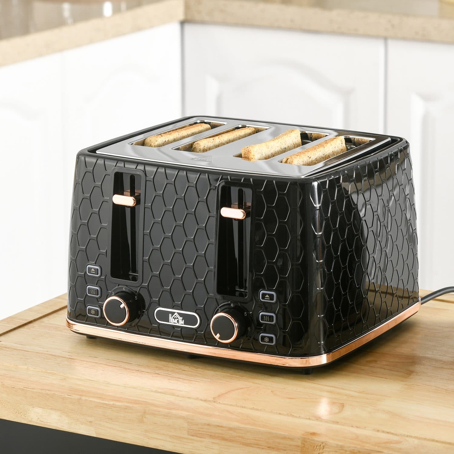 Black Four Slice Toaster with Seven Browning Levels - image 1