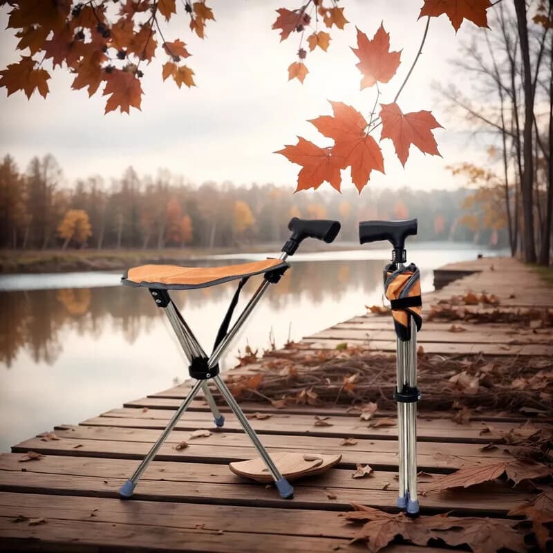 A Walking Cane That Opens into a Seat When You Need to Rest - image 9