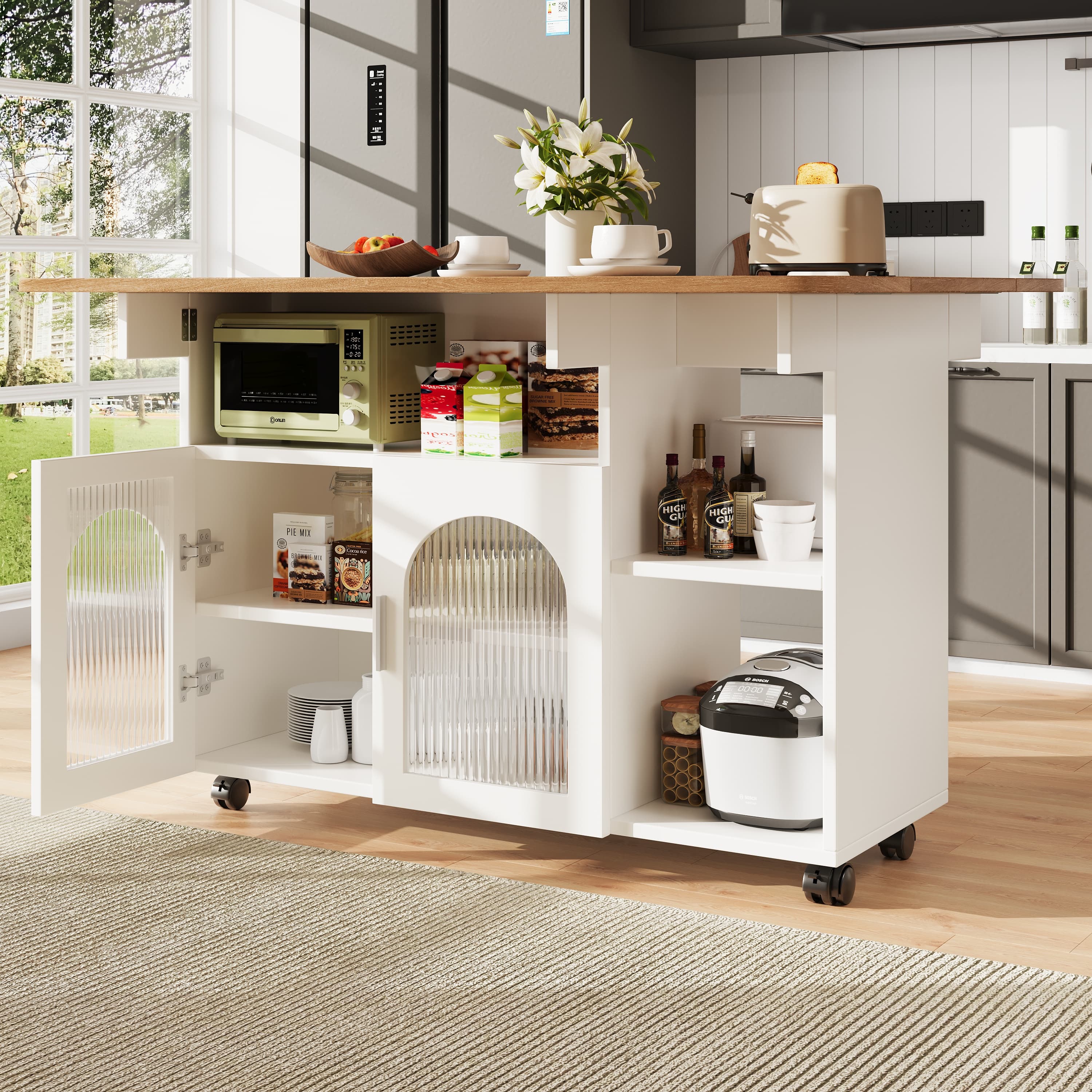 A Versatile Kitchen Island That Transforms into a Dining Table