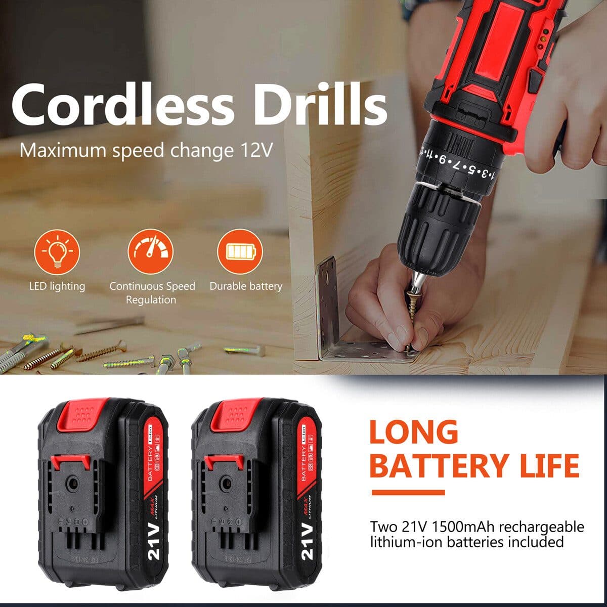 Drill and drive with a 21V cordless drill set - image 5